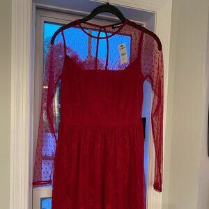 Express Red Lace Dress